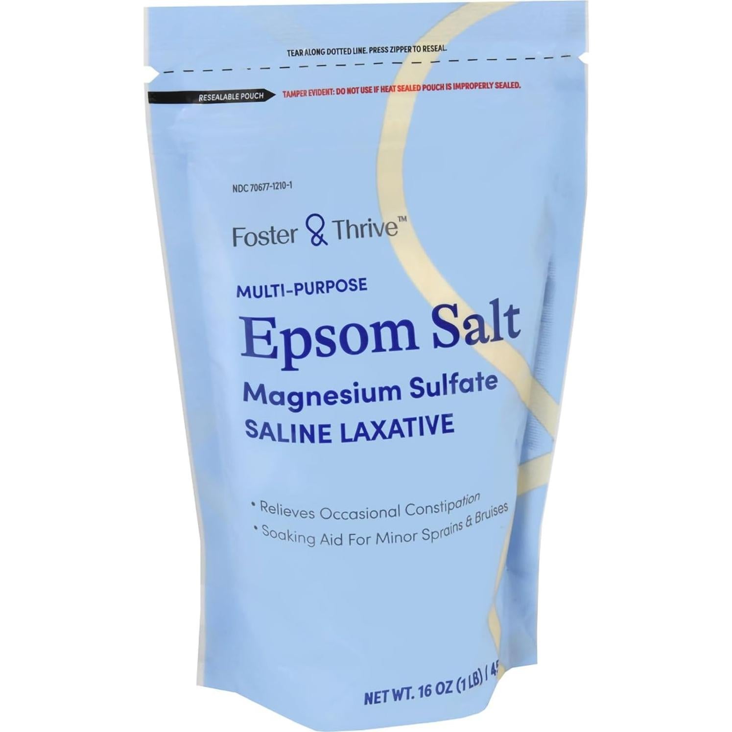Sal de Epsom Foster & Thrive 0.45 kg - Sulfato de Magnesio USP