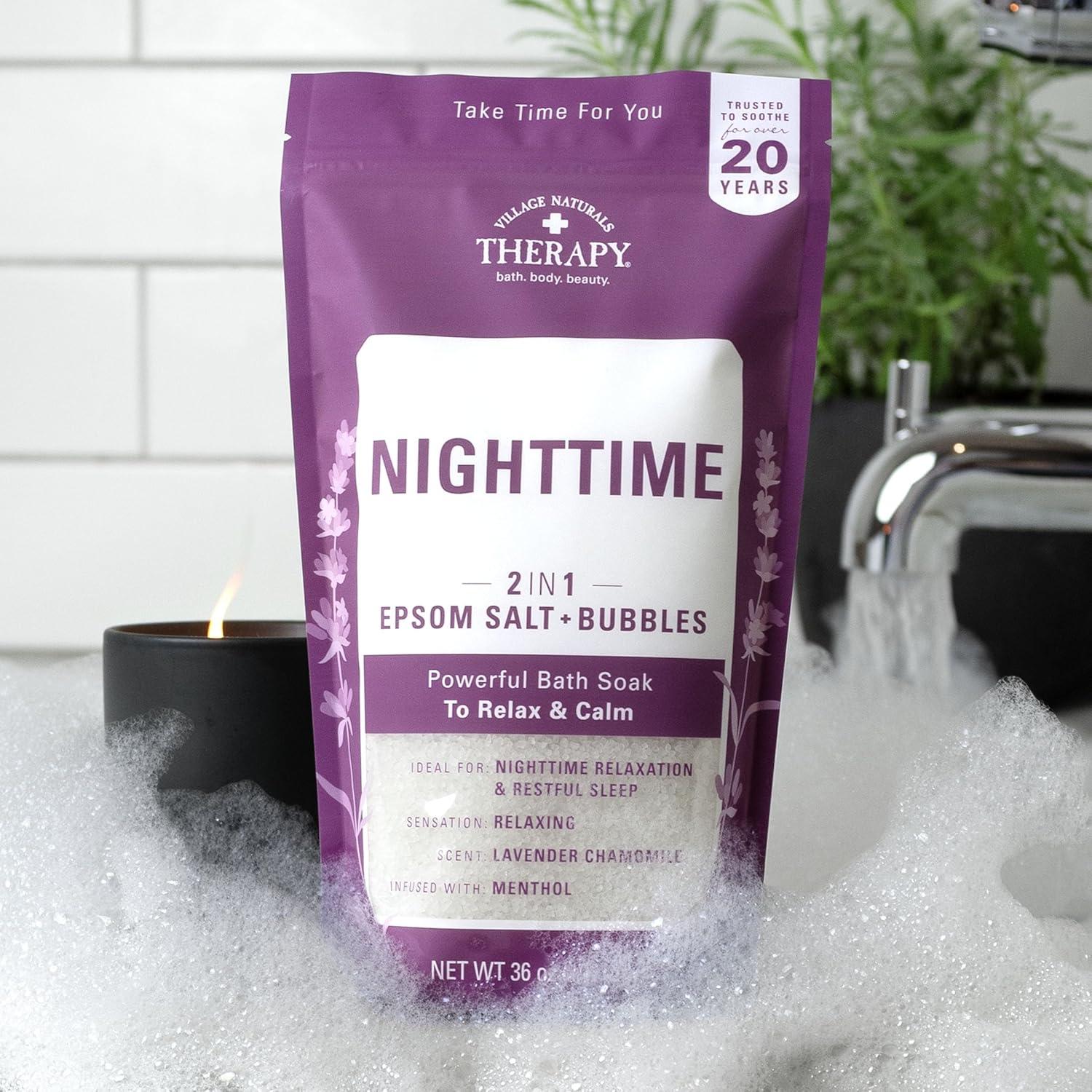 Baño Espumoso de Epsom Nocturno Village Naturals 3x36 Oz