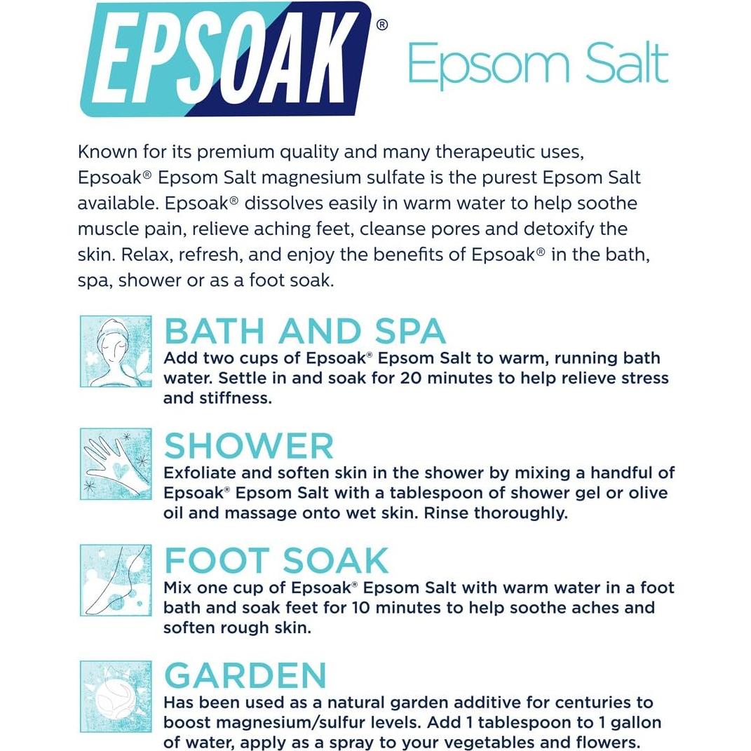 Sal de Epsom Epsoak 4.54 kg - Sulfato de Magnesio Puro