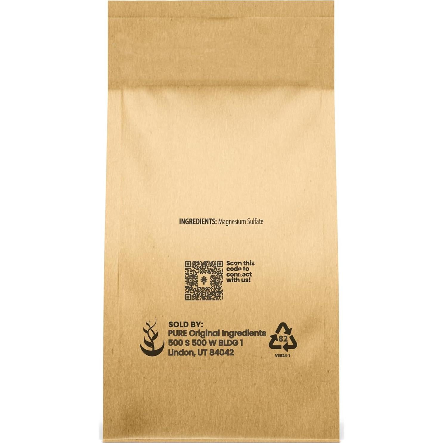 Sal de Epsom Pura 907g - Sulfato de Magnesio Grado Alimenticio