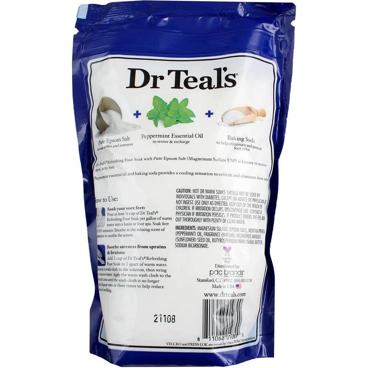 Juego de Remojo para Pies Dr. Teal Menta 3 Paquetes 0.91 kg