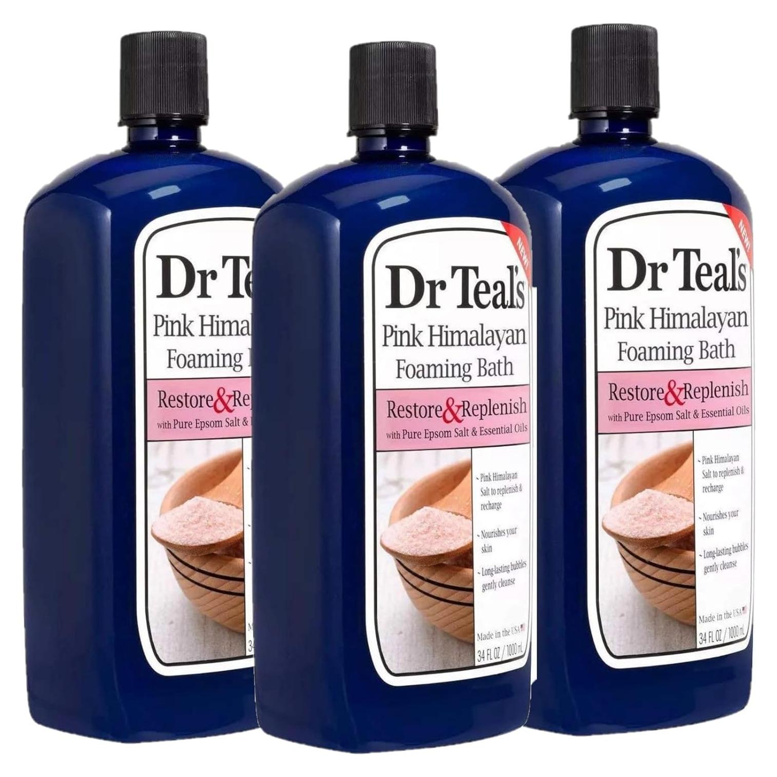 Juego de Baño Espumoso Dr Teal con Sal del Himalaya Rosa 102 oz