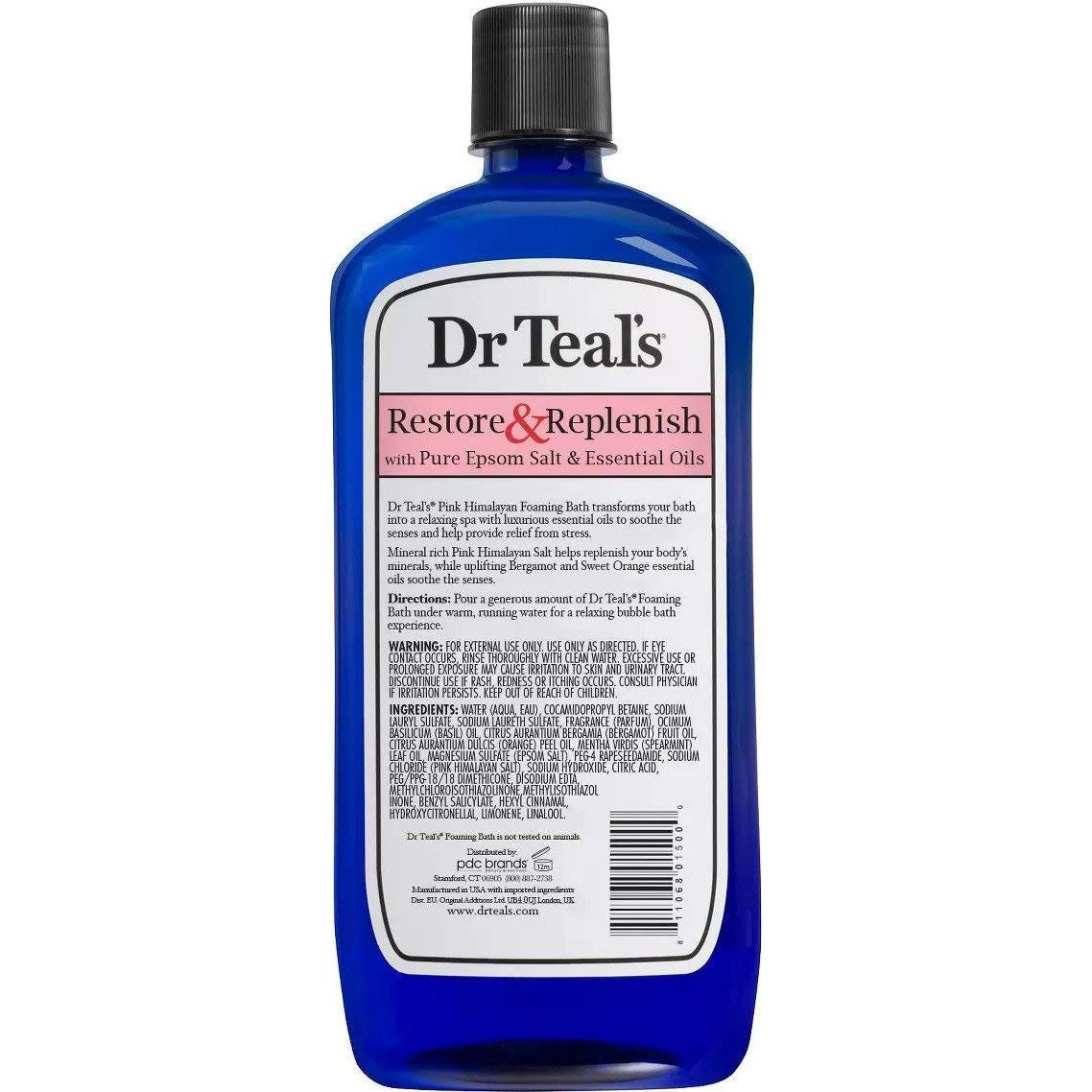 Juego de Baño Espumoso Dr Teal con Sal del Himalaya Rosa 102 oz