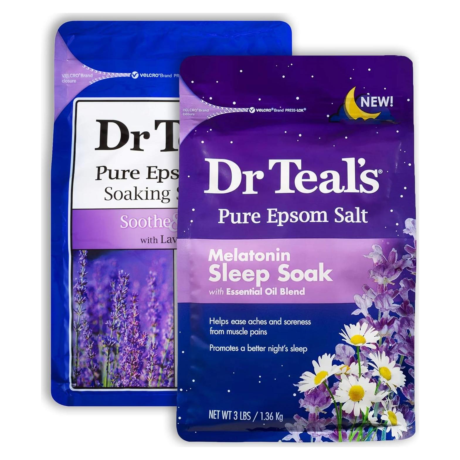 Juego de Baño Relajante Dr Teal's Lavanda y Melatonina 2x1.36kg