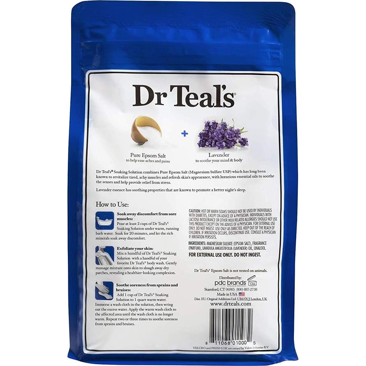 Juego de Baño Relajante Dr Teal's Lavanda y Melatonina 2x1.36kg