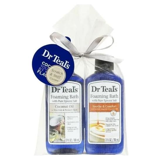 Juego de regalo de baño espumoso Dr Teal's con aceite de coco