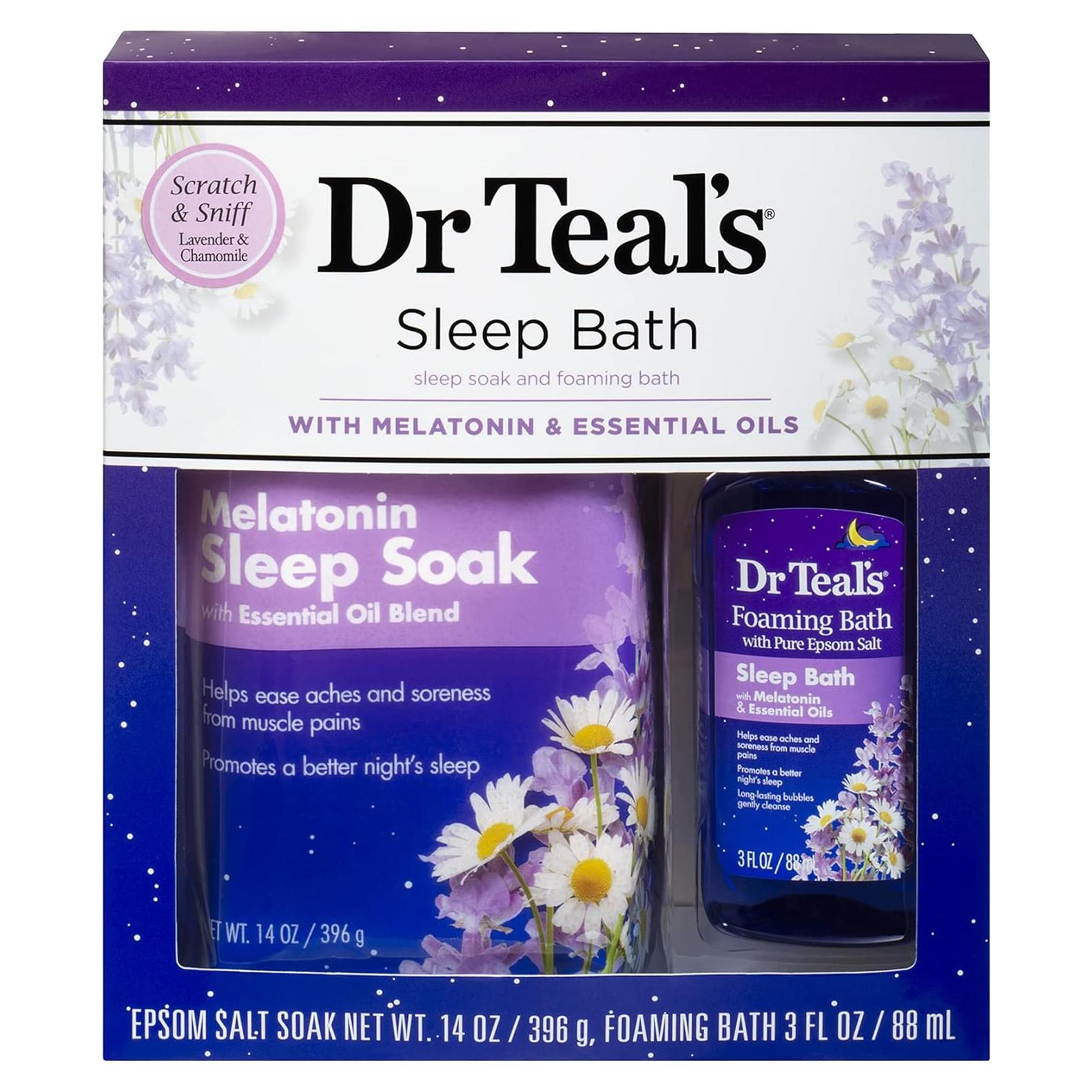 Conjunto de regalo Dr Teal's: Sal de Epsom 396g y Baño Espumoso 89ml