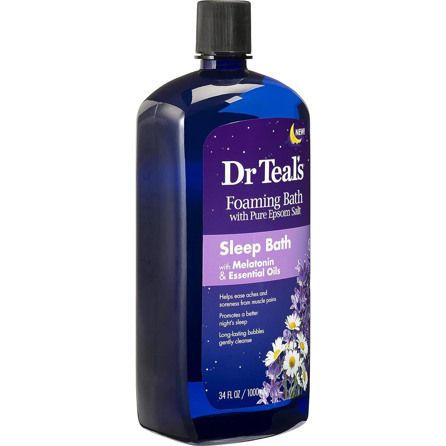 Juego de Baño Espumoso Dr. Teal's 2016 ml - Aceite de Semilla de Cáñamo y Melatonina