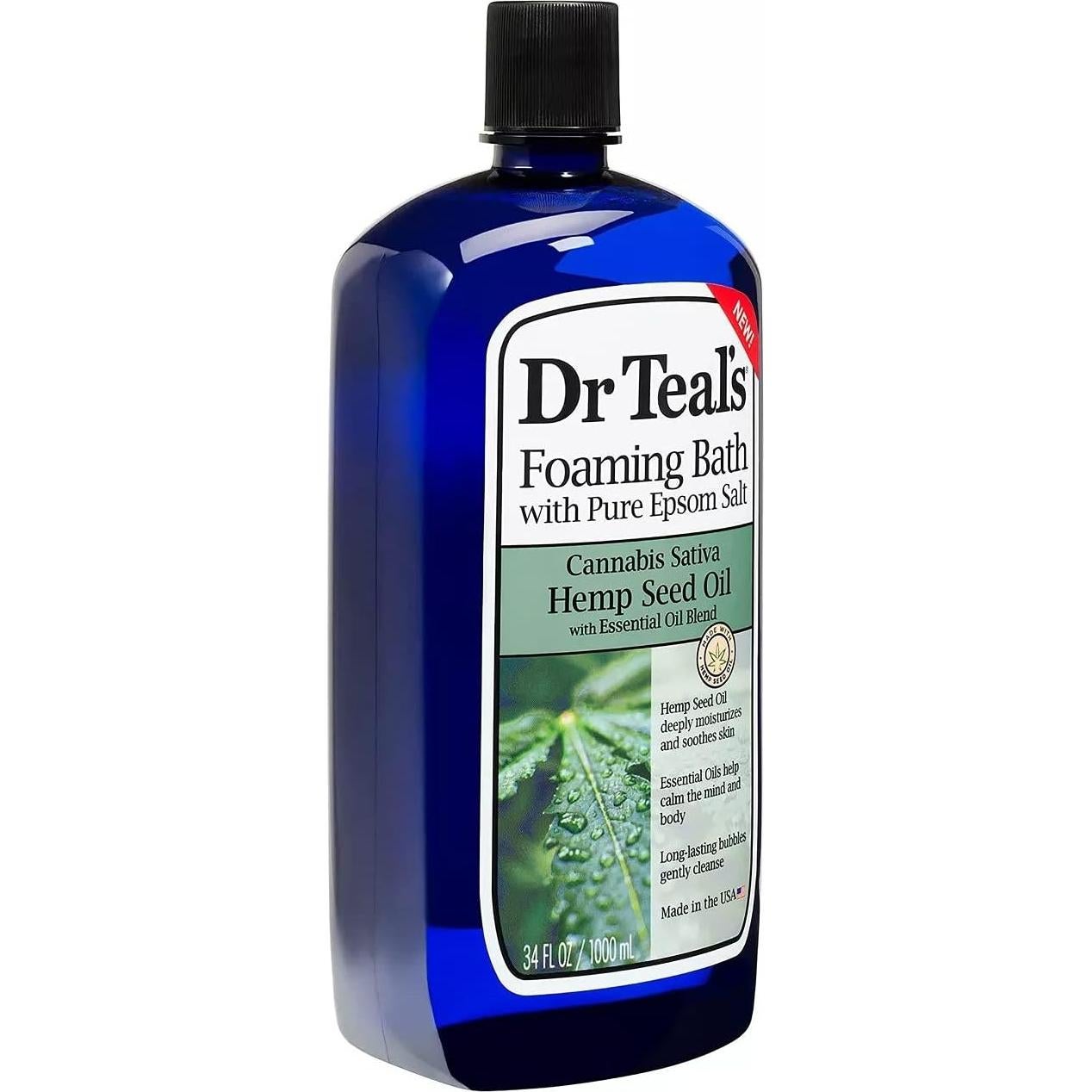 Juego de Baño Espumoso Dr. Teal's 2016 ml - Aceite de Semilla de Cáñamo y Melatonina