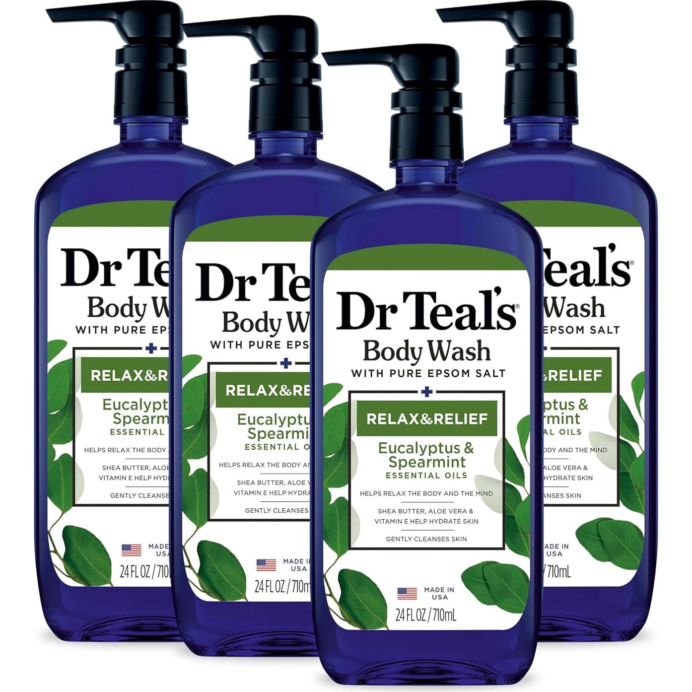 Gel de Baño Dr Teal's Eucalipto y Menta 710 ml x4