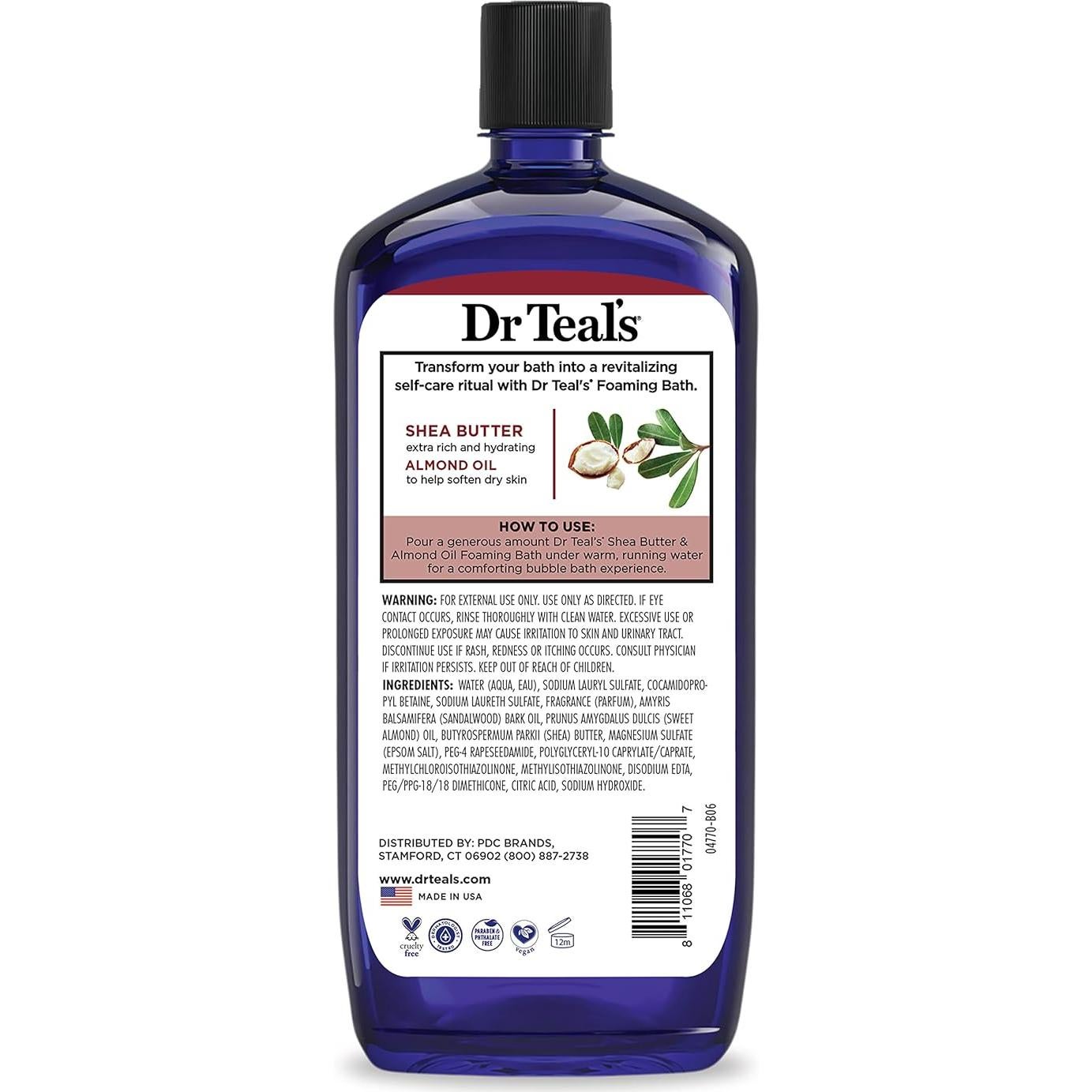 Baño Espumoso Dr Teal con Sal de Epsom y Manteca de Karité 1008 ml