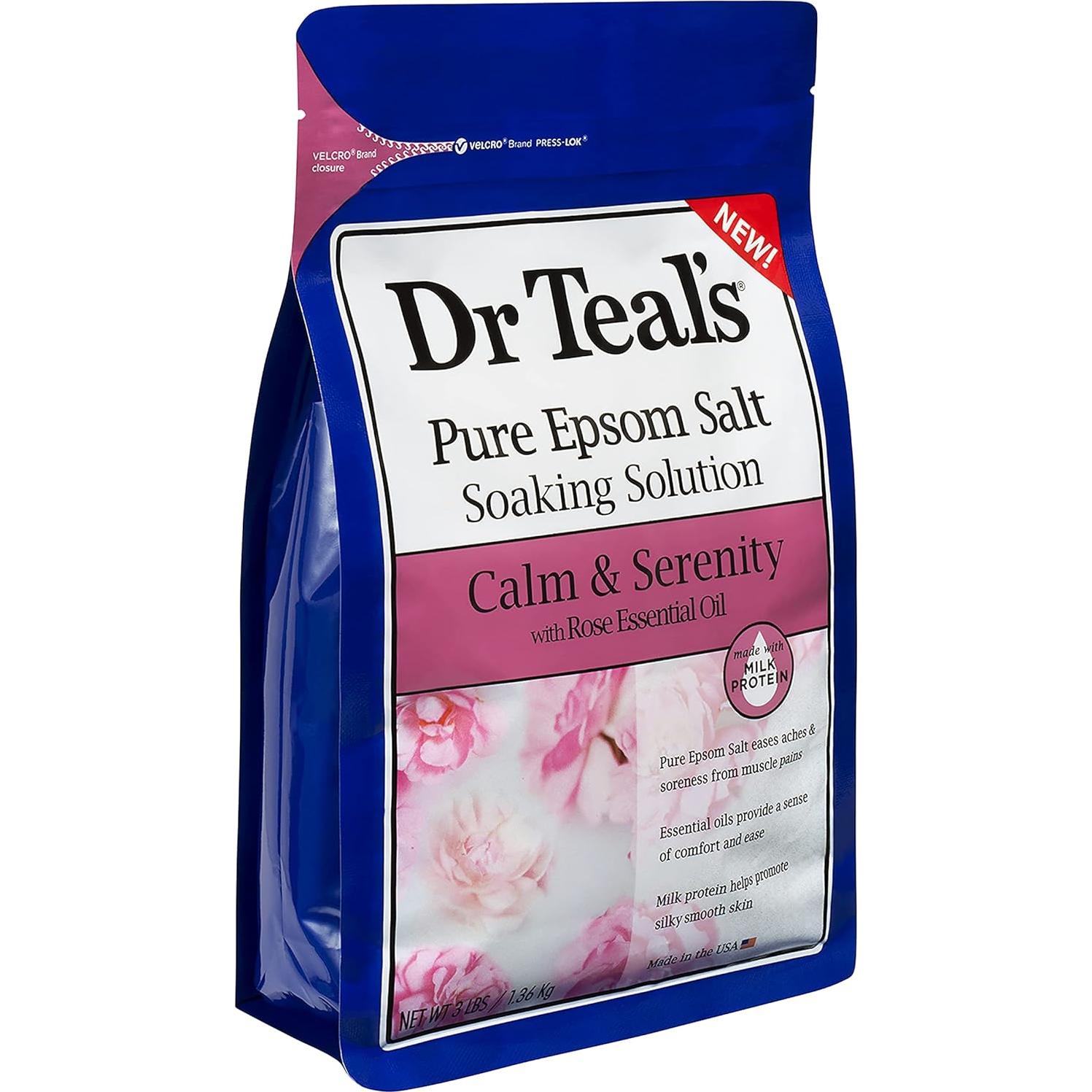 Paquete Dr Teal's Calma y Serenidad 1.36 KG Sal Epsom y 1 L Baño Espumoso