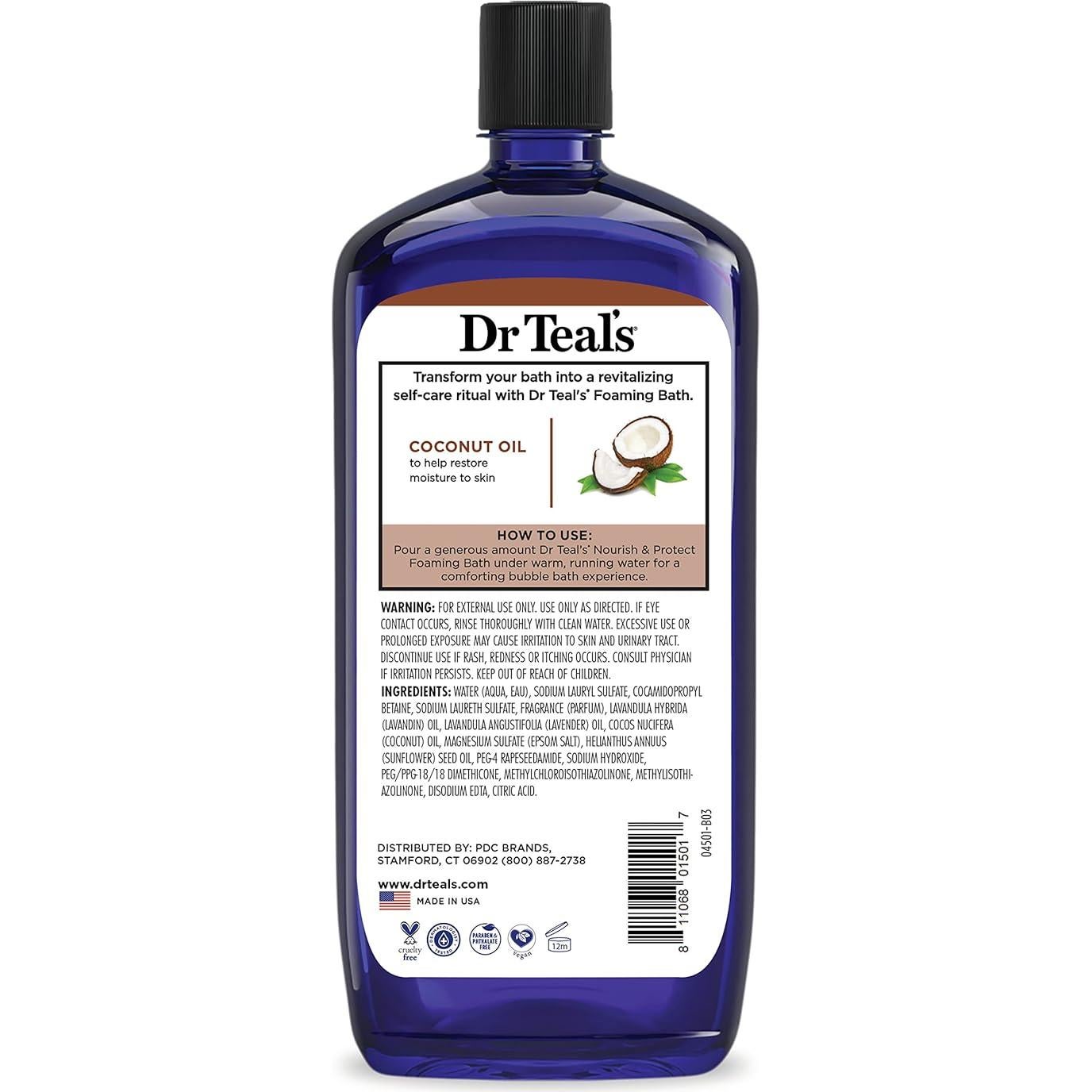 Baño Espumoso Dr Teal con Sal de Epsom y Aceite de Coco 1008 ml