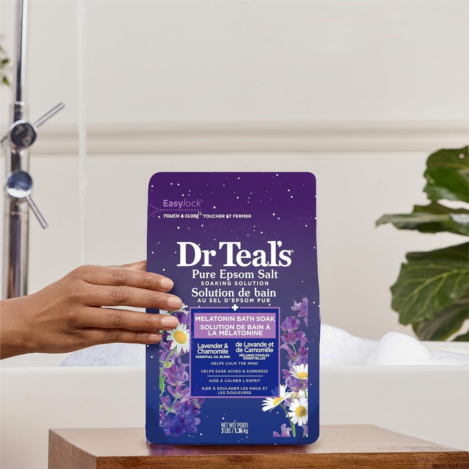 Baño de Sal de Epsom Dr Teal con Melatonina y Lavanda 2 kg