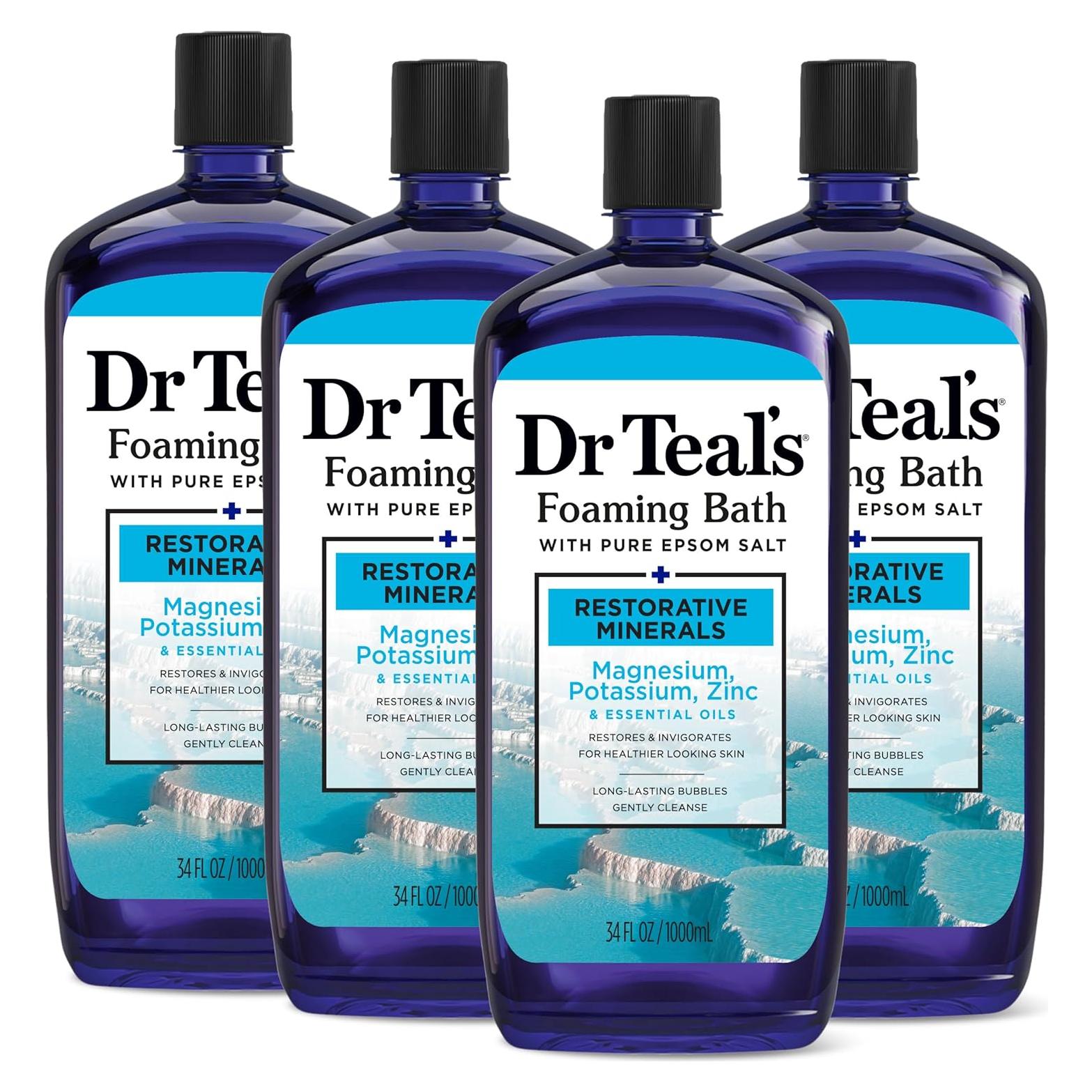 Baño Espumoso Dr Teal con Sal de Epsom 1008 ml - Paquete de 4