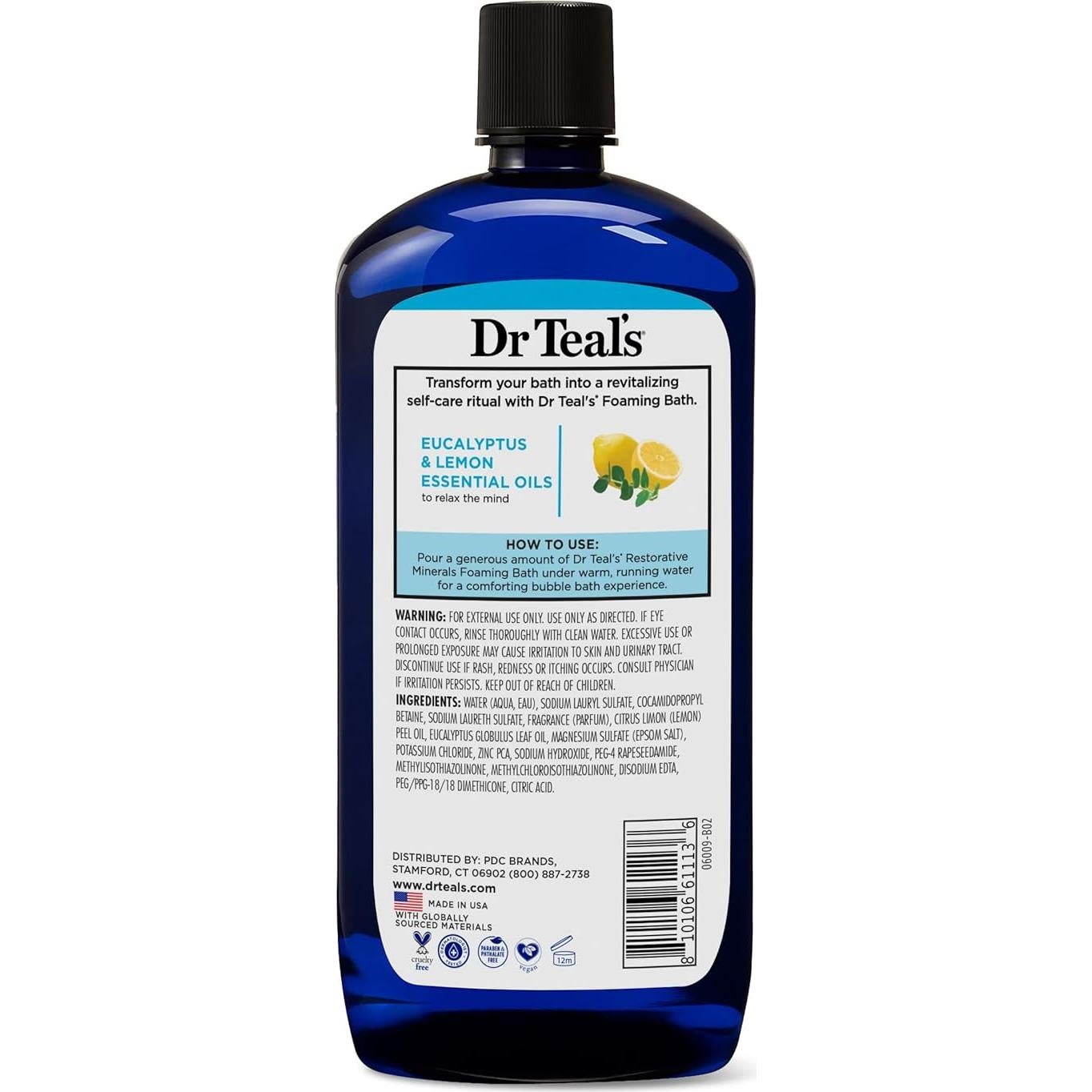 Baño Espumoso Dr Teal con Sal de Epsom 1008 ml - Paquete de 4