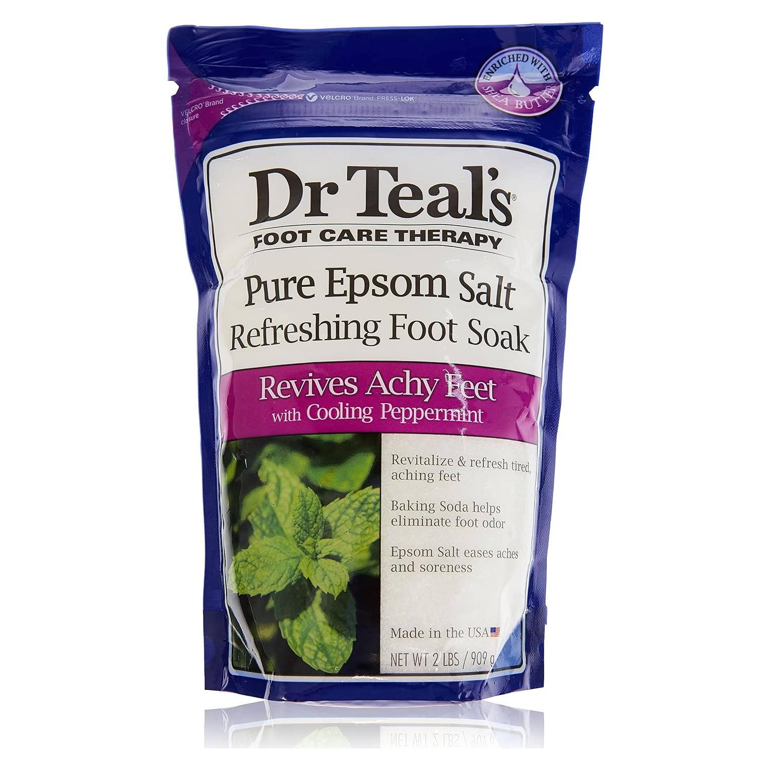 Baño de pies Dr Teal con sal de Epsom y menta 0.91 kg