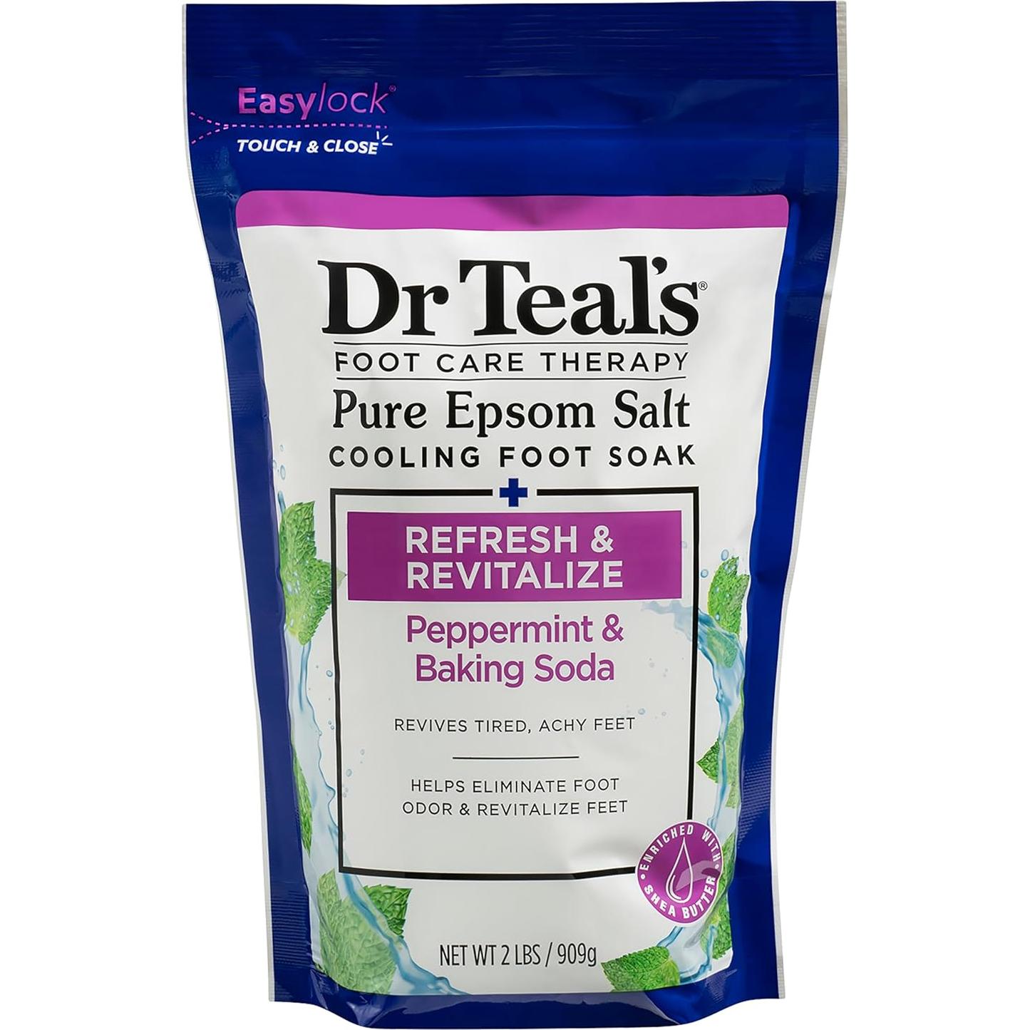 Baño de pies Dr Teal con sal de Epsom y menta 0.91 kg