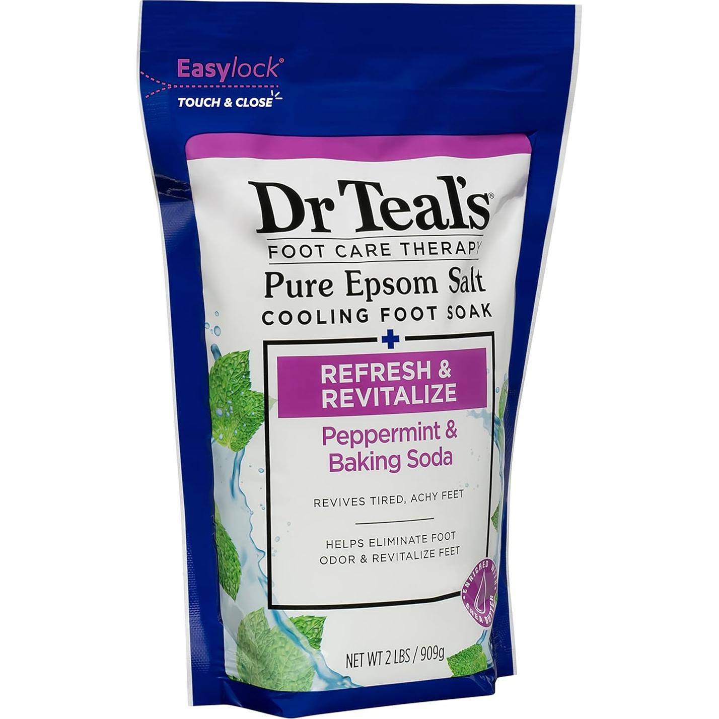 Baño de pies Dr Teal con sal de Epsom y menta 0.91 kg