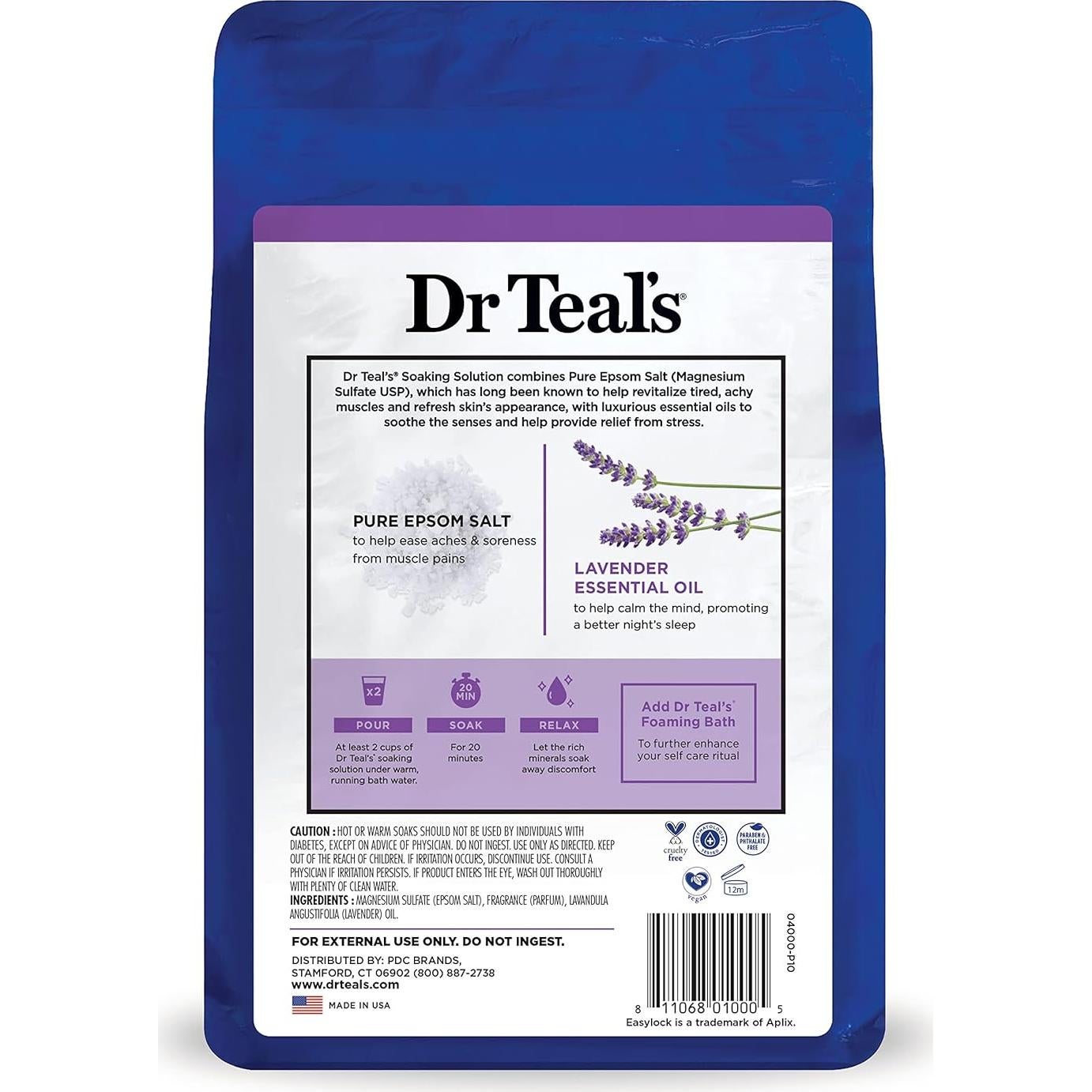 Sal de Epsom Dr Teal's Soothe & Sleep Lavanda 1.36 kg