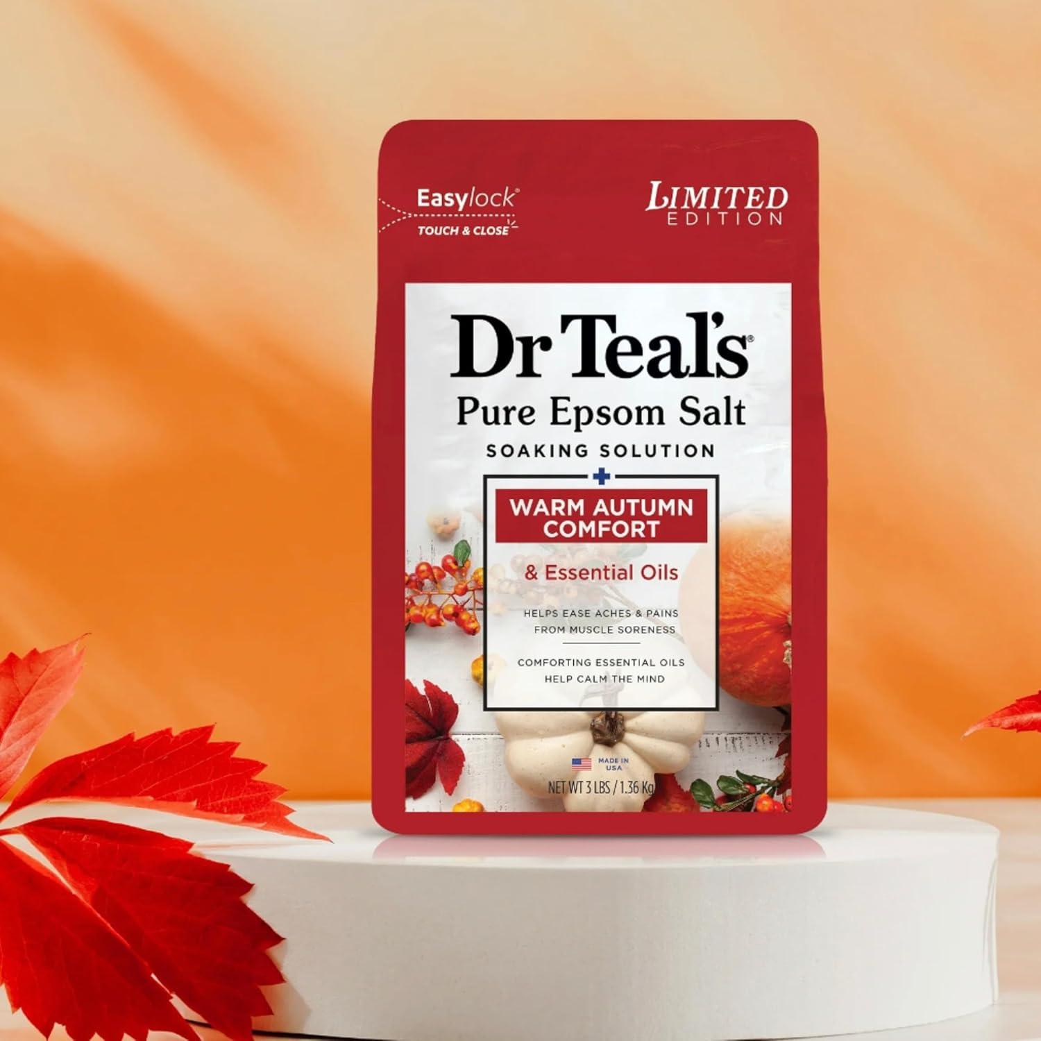 Baño de Sal Epsom Puro Dr Teal's Otoño 2x3 lbs Edición Limitada