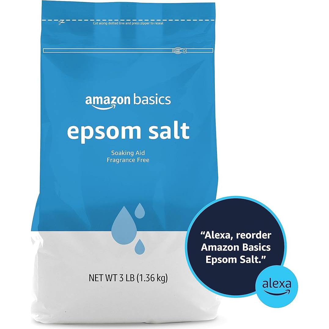 Sal de Epsom Amazon Basics 1.36 kg Sin Fragancia Relajante