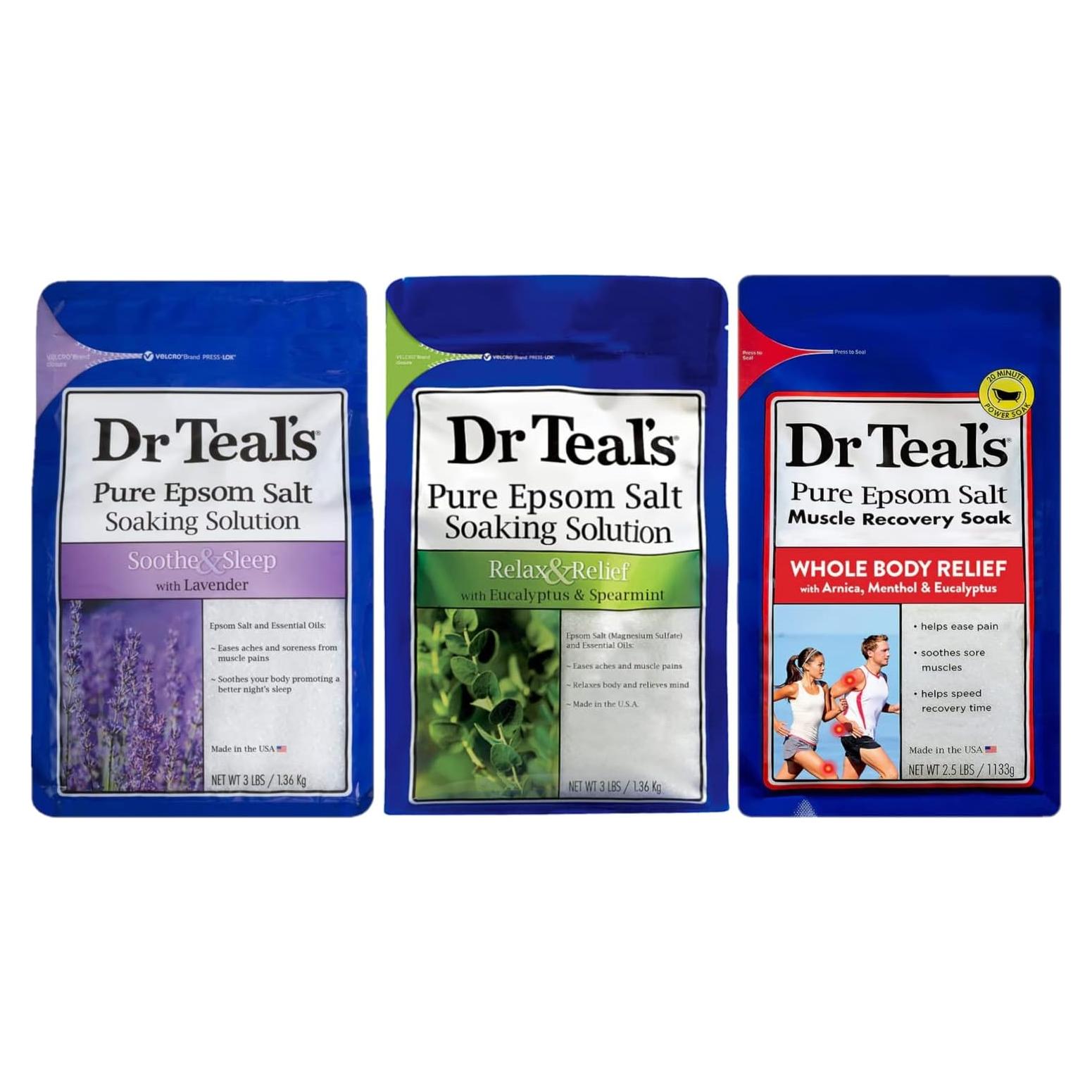 Combo de Baño de Sal de Epsom Dr Teal's 3.86 kg - Relajación y Sueño