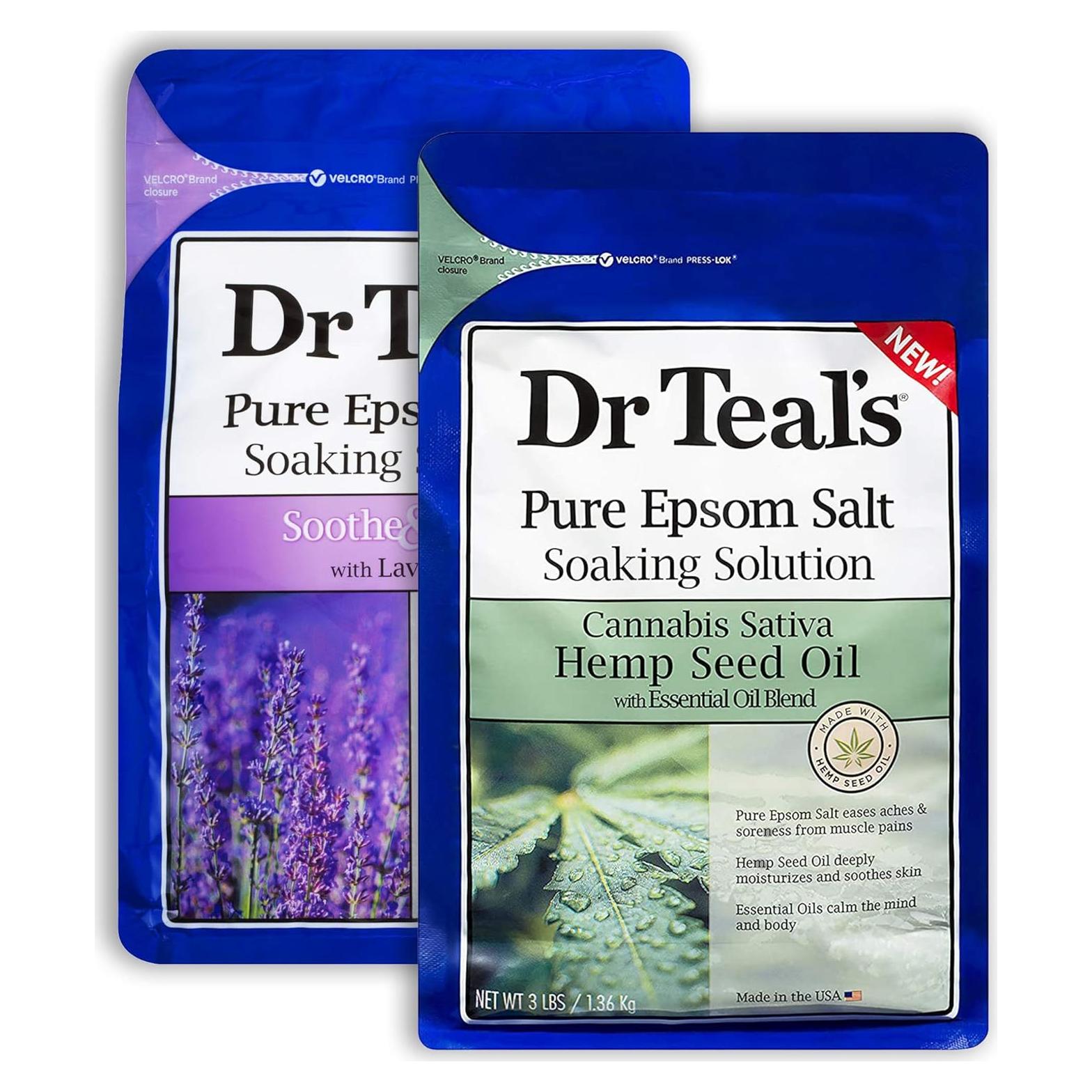 Juego de Sales de Baño Dr. Teal's 2x1.36kg Lavanda y Cáñamo