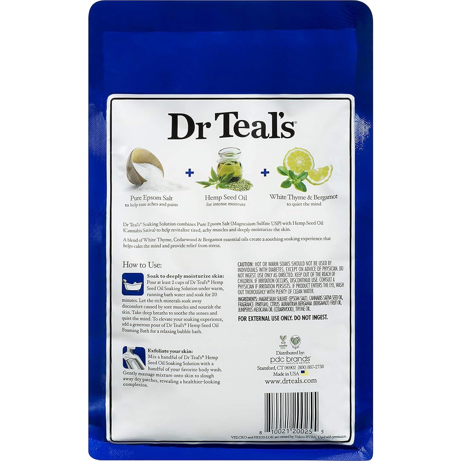 Juego de Sales de Baño Dr. Teal's 2x1.36kg Lavanda y Cáñamo