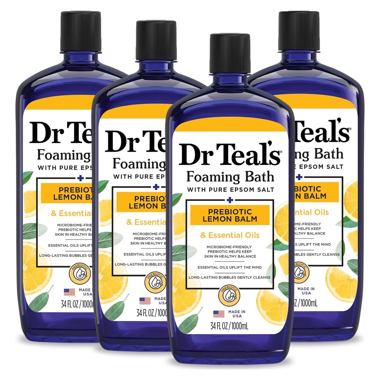 Baño Espumoso Dr Teal con Sal de Epsom y Limón 1008 ml x 4