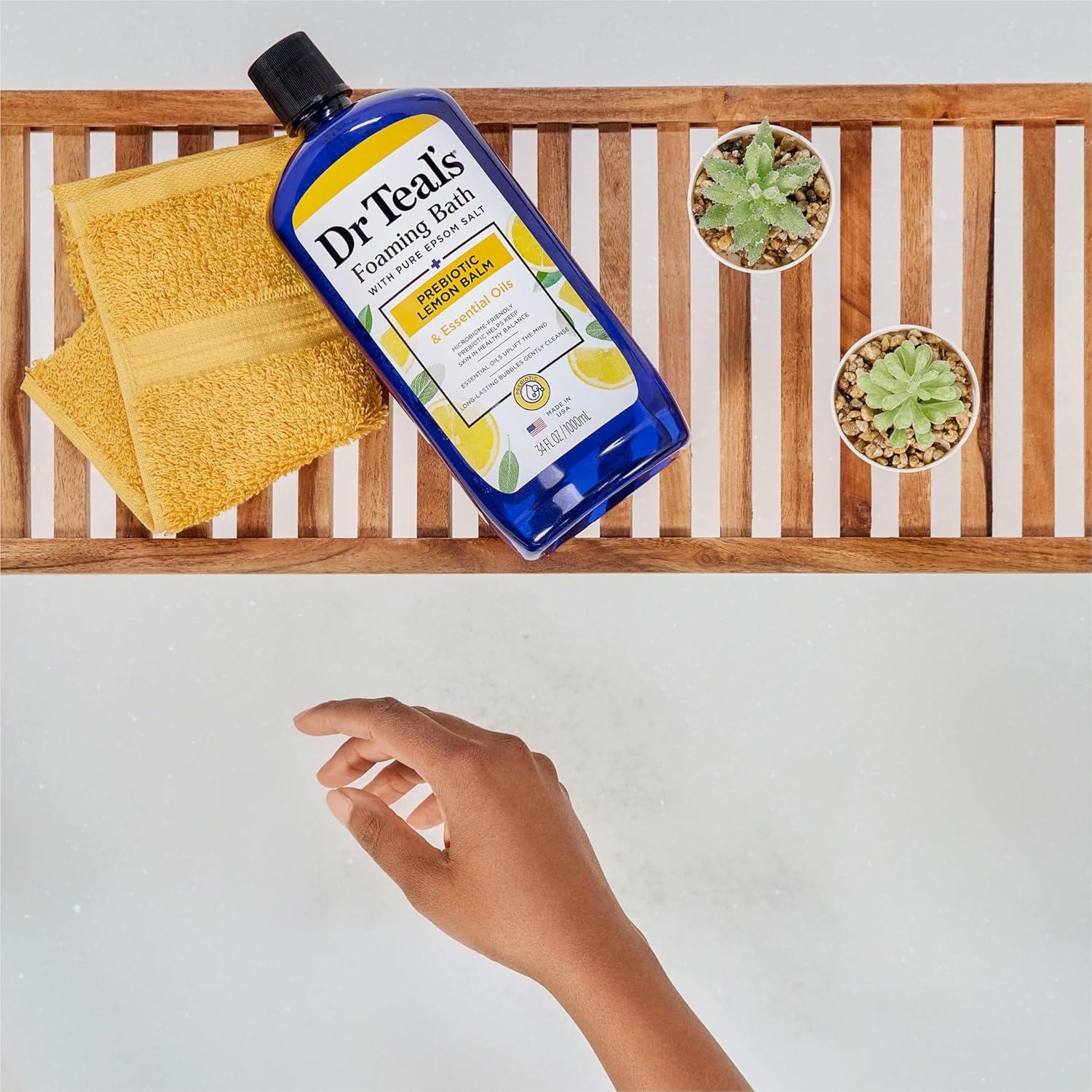 Baño Espumoso Dr Teal con Sal de Epsom y Limón 1008 ml x 4