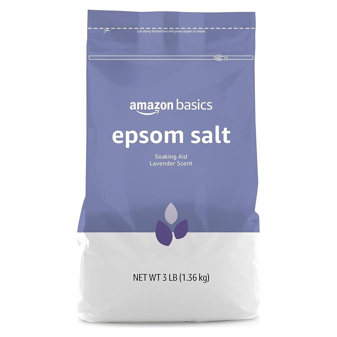 Sal Epsom Aromatizada a Lavanda Amazon Basics 1.36 kg