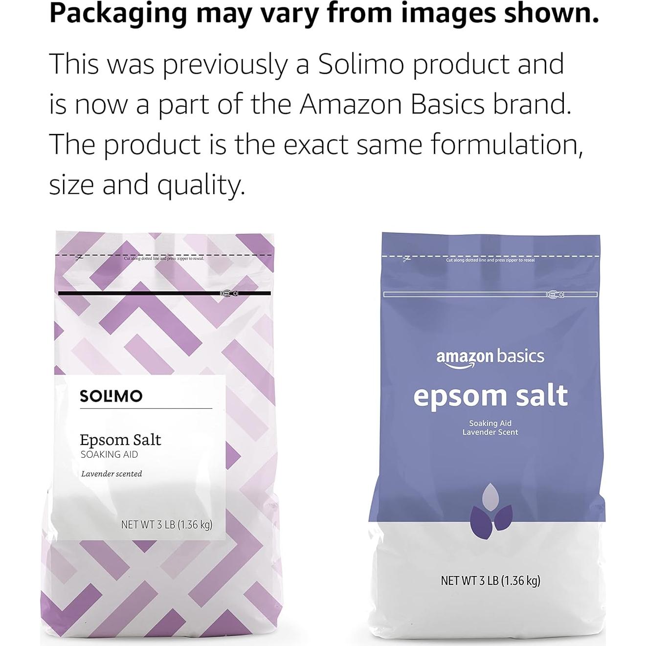 Sal Epsom Aromatizada a Lavanda Amazon Basics 1.36 kg