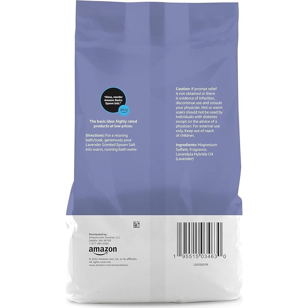 Sal Epsom Aromatizada a Lavanda Amazon Basics 1.36 kg
