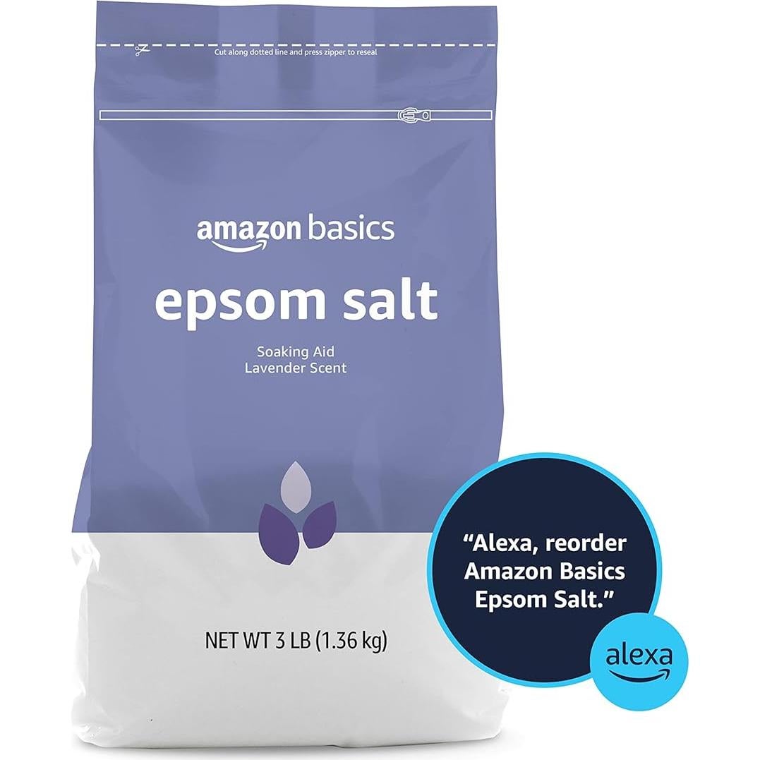 Sal Epsom Aromatizada a Lavanda Amazon Basics 1.36 kg