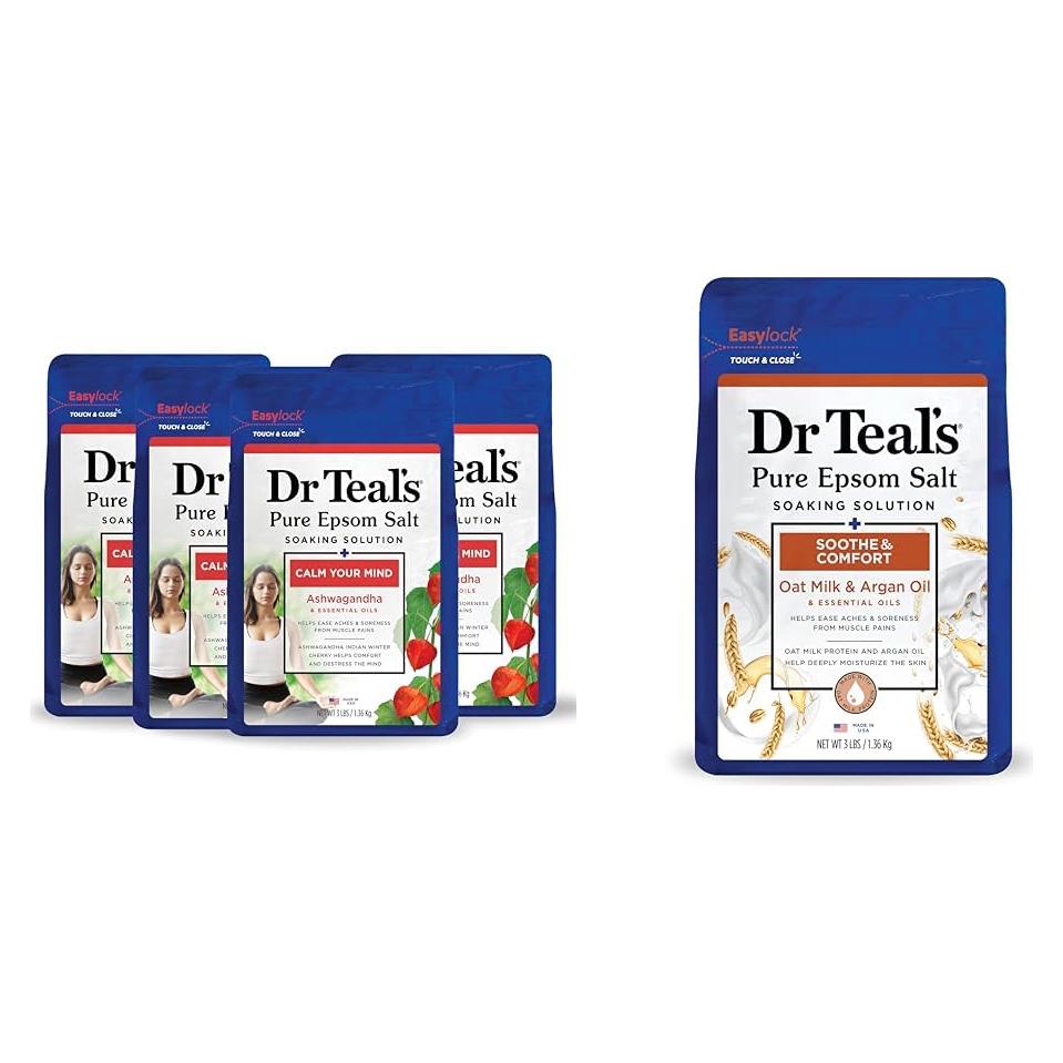 Sal de Epsom Pura Dr Teal's 1.36 kg x 2 - Alivio Estrés y Hidratación