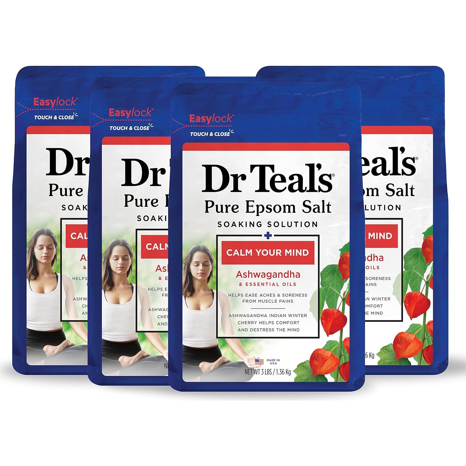 Sal de Epsom Pura Dr Teal's 1.36 kg x 2 - Alivio Estrés y Hidratación