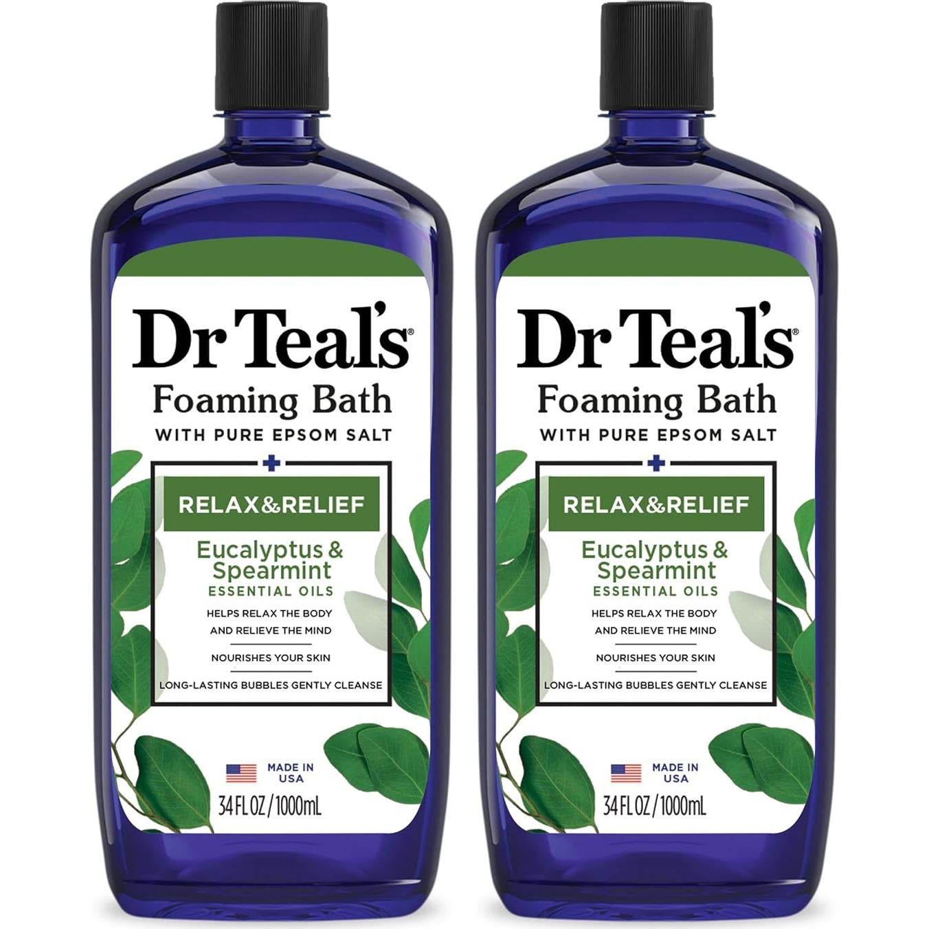 Baño de Sal de Epsom Dr Teal's 2-Pack Eucalipto y Menta 1.36 kg