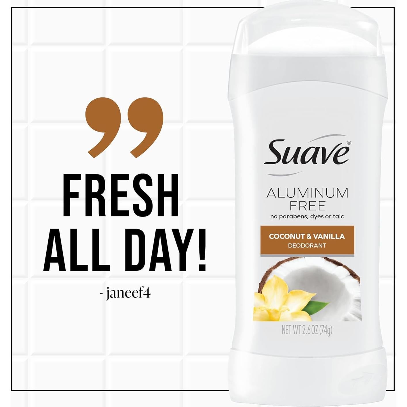 Desodorante Suave Coco y Vainilla Sin Aluminio 120 g