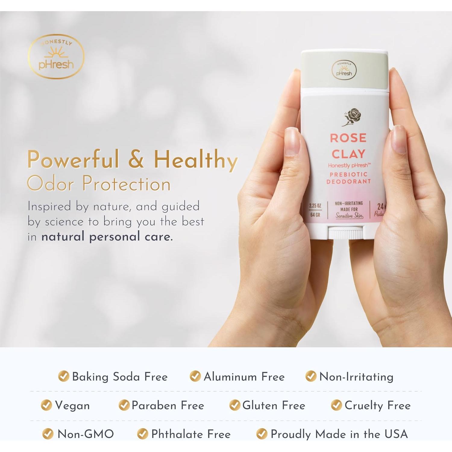 Desodorante Natural Honestly pHresh Rosa 70.87 g - Vegano y Sin Aluminio