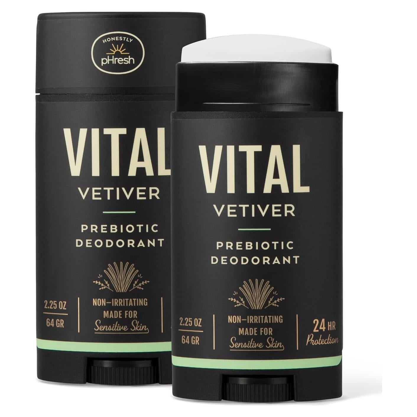 Desodorante Natural Honestly pHresh Hombre Vital Vetiver 70 g - Libre de Aluminio
