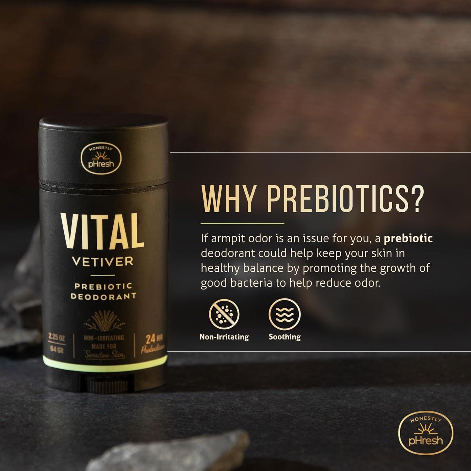 Desodorante Natural Honestly pHresh Hombre Vital Vetiver 70 g - Libre de Aluminio