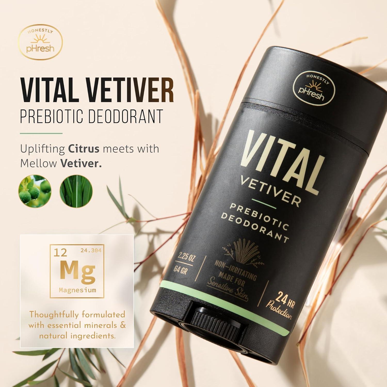 Desodorante Natural Honestly pHresh Hombre Vital Vetiver 70 g - Libre de Aluminio