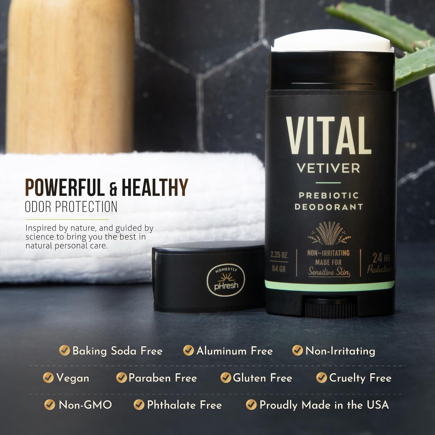 Desodorante Natural Honestly pHresh Hombre Vital Vetiver 70 g - Libre de Aluminio