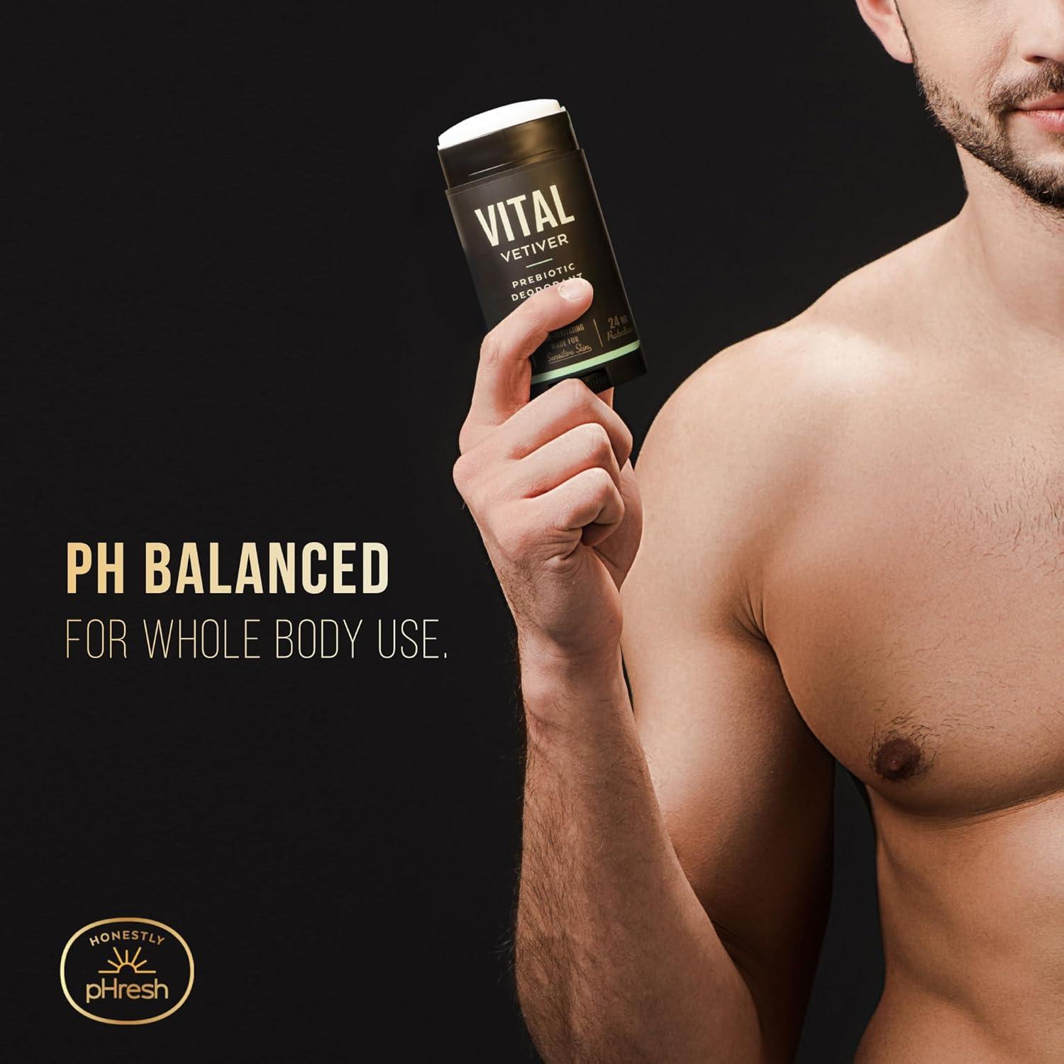 Desodorante Natural Honestly pHresh Hombre Vital Vetiver 70 g - Libre de Aluminio