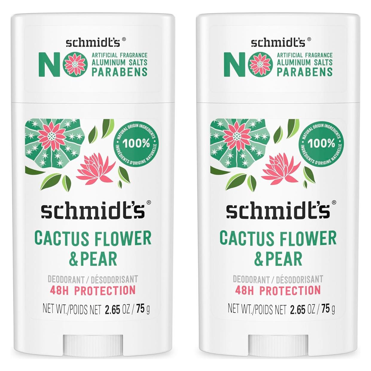 Desodorante Vegano Schmidt's Flor de Cactus y Pera 75g
