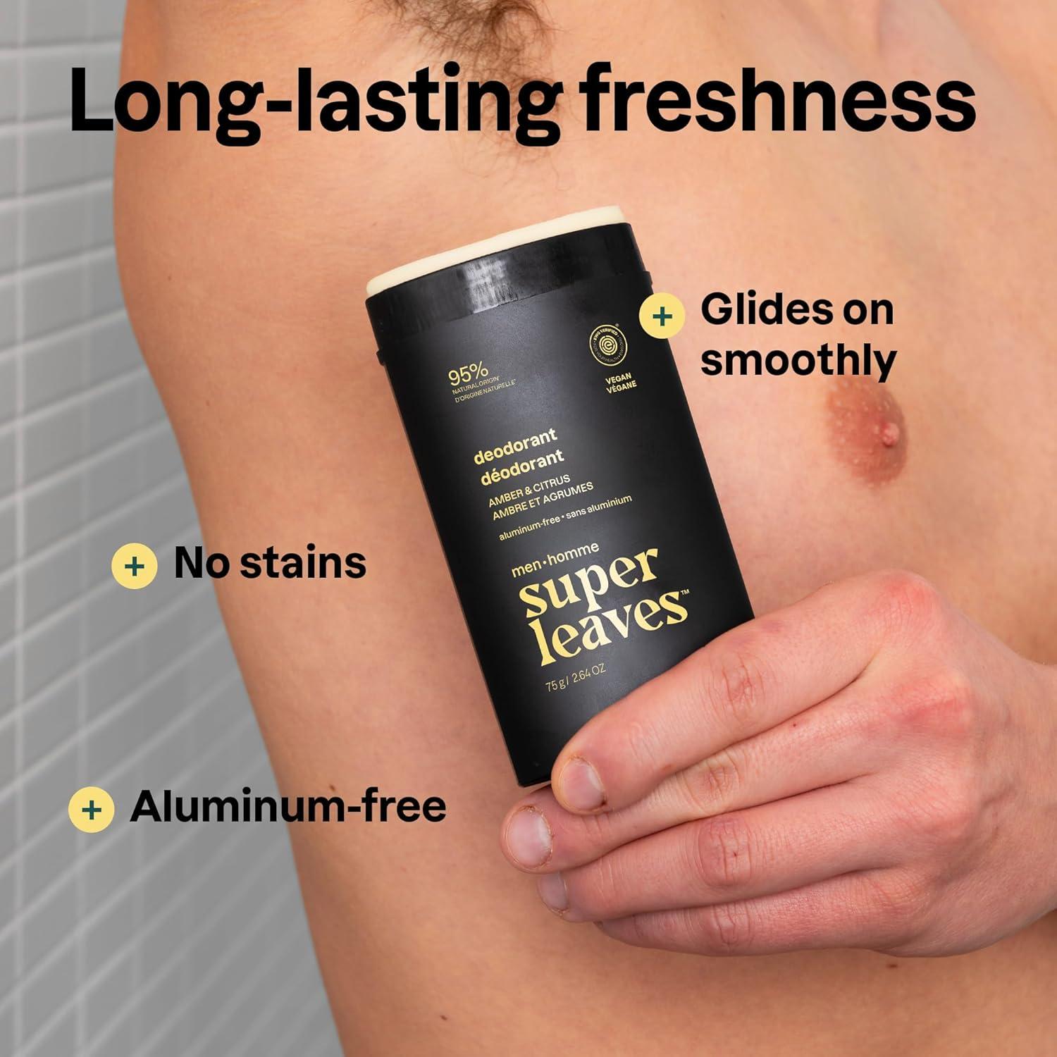 Desodorante Natural ATTITUDE para Hombres 75 g - Sin Aluminio, Ámbar y Cítricos