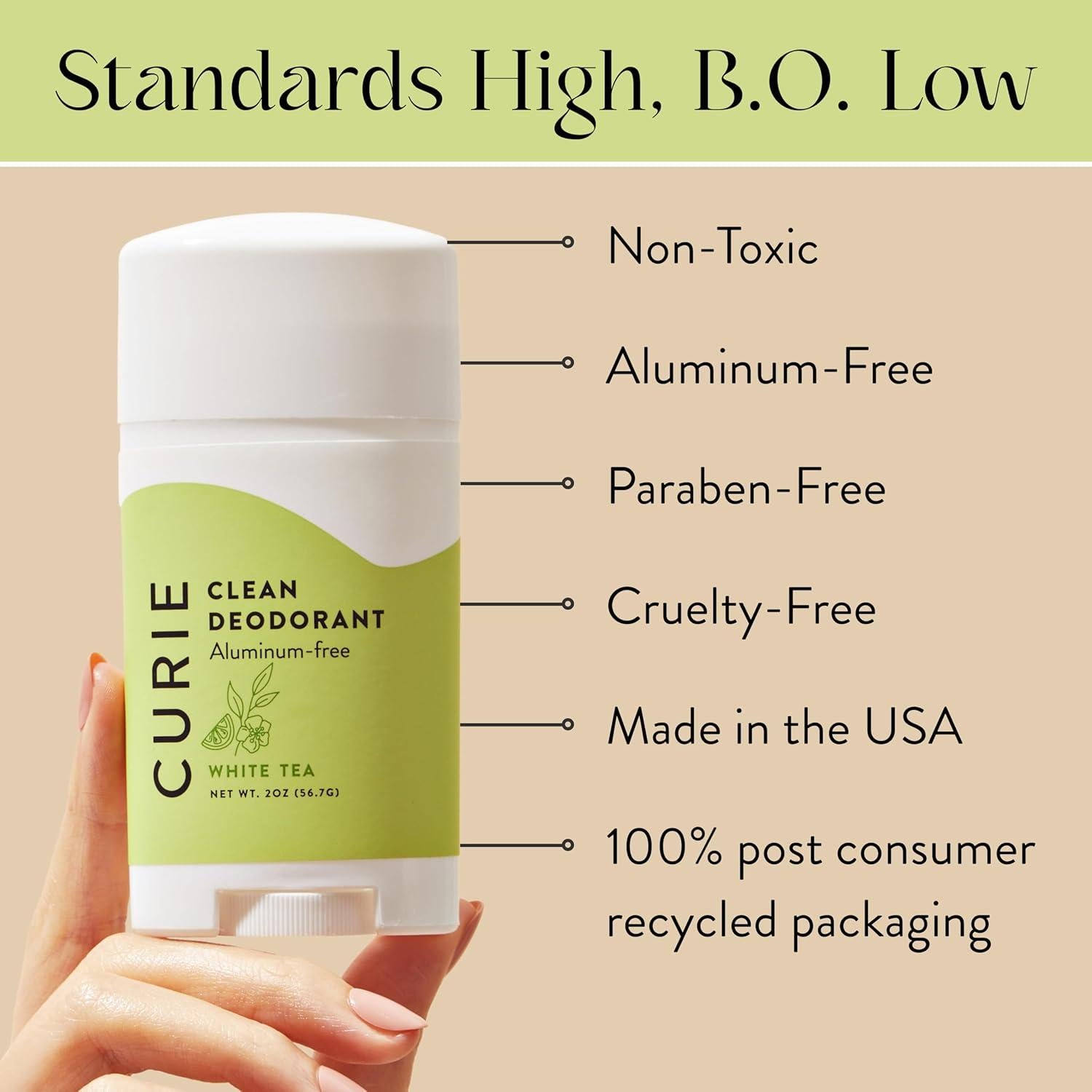 Desodorante Natural Curie Sin Aluminio - Té Blanco Mini 140g