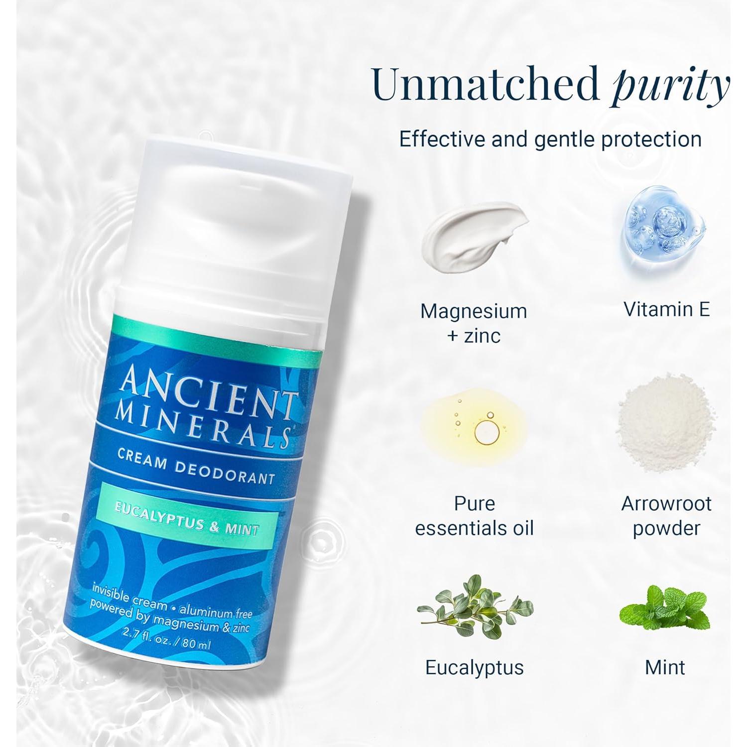 Crema Desodorante Natural Ancient Minerals Eucalipto y Menta 56 g