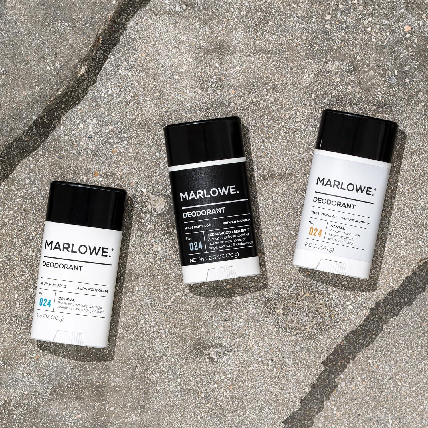 Desodorante en Barra MARLOWE. 70.87 g - Sin Aluminio, Aroma Madera de Cedro